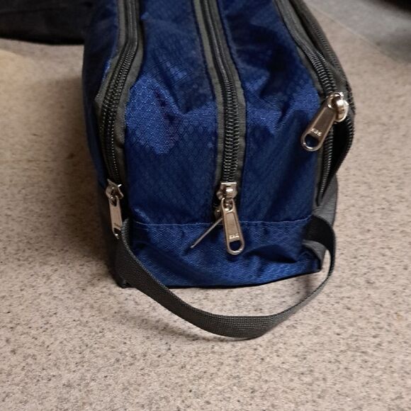 Royal Blue Nylon Toiletry Bag with Dual Compartments - Picture 4 of 4